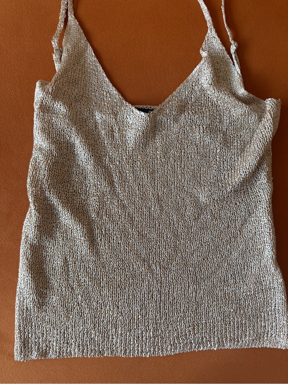 White Fox Boutique Shimmer Knit Tank